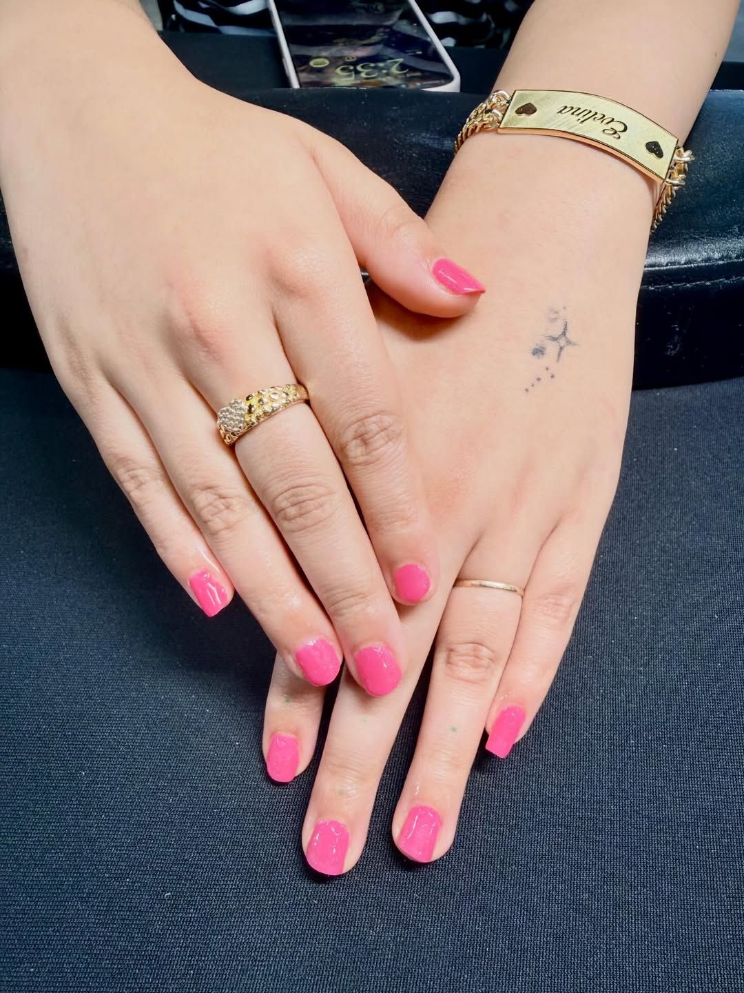 Pink gel manicure